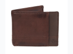 Men's Brand Name RFID-Blocking Traveler Wallet in Brown