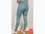 Plus Size High Waisted Solid Knit Ruched Leggings In Seafoam