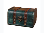 Antique Wooden Trunk Chest Box in Green