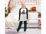 Unisex Kids Santa Grinch Merry Christmas Green Plaid Pajamas Set