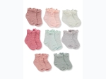 Baby Girl So Dorable 8pk Textured Pattern Solid Color Sock Set