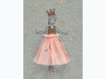 Toddler Girl 3-D Ballerina Graphic Tulle & Gold Foil Tutu Set