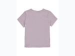 Girl's Keyhole Short Sleeve Ribbed Top in Lilac