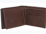 Men's Brand Name RFID Protected Passcase Bifold Wallet in Brown