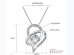 Women's Platinum Zircon Hollowed Heart Love You To The Moon & Back Mom Necklace