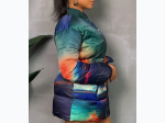 Women's Multi Color Puffer Zip Jacket