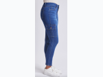 Missy Hyperdenim Mid Rise Skinny Cargo Jeans in Dark Indigo