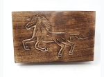 Unicorn Carved Wooden Box - 5" x 8"