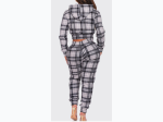 Women's 2PC PLAID Cropped Drawstring Hoodie and Highwaist Jogger - 3 Color Options