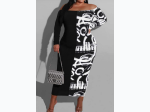 Plus Size Colorblock Off Shoulder Long Sleeve Maxi Dress - 2 Color Options