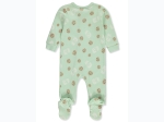 Unisex Baby Cookies & Milk Footed Coveralls in Mint