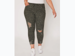 Missy Plus Size High-Rise Ankle Jogger - Olive Cheetah