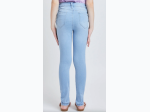 Girls Exposed Buttons High Rise Skinny Jean - Ripped Medium Light Wash Sizes 7 - 14