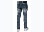 Men's Distressed Slim Fit Jeans in Dark Wash