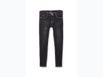 Boy's Stretch Contrast Seam Denim Jeans in Black