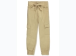 Girl's Lightweight Drawstring Cargo Joggers in Khaki - Sizes 4-6x