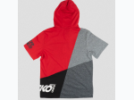 Men's Ecko Unlimited Color Block Short Sleeve Hoodie Shirt in Red