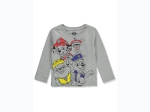 Boy's Paw Patrol Sketch Graphic Long Sleeve T-Shirt in Grey