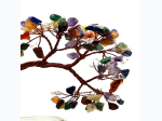 Small Curved Gemstone Wire Tree on Polished Quartz Base - 7 Chakra