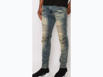 Men's Creased Denim Biker Jean