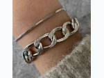 Women's Thin Snake Link & Cuban Link 2pc Bracelet Set