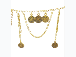 Vintage Gold Coin Drop Waist Chain in Gold