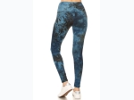 Women's High Waisted Midnight Blue Tie-Dye Leggings - One Size Fits Most - Size 2-12