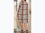 Plus Size Perfect Plaid Hi Low Dress in Rust Combo