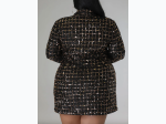 Plus Size Sequin Blazer Dress in Black