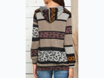 Women's Animal Printed Color Blocked Hoodie - 2 Color Options