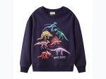 Toddler Boy Glow-in-the-Dark Skeletal Dinosaur Sweatshirt in Navy