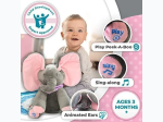 Elza 12 Inch Musical Elephant Plush with Moving Floppy Dancing Ears – Animated and Interactive Peek A Boo