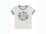 Girl's Floral Celestial Zodiac Sun Graphic Ribbed T-Shirt in White