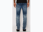 Men's Creased Biker Denim Jean - 2 Color Options