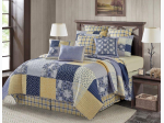 Virah Bella® Collection - "Garden Walk in Bluebell" Quilt Set - King