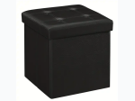 15" Collapsible Faux Leather Storage Ottoman - 2 Color Options