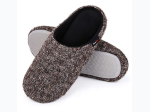 Women's Cotton Knit Slippers - BLACK - SIZE XL