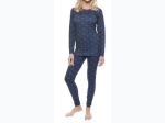 Women's Extreme Cold Waffle Knit Thermal Set - Aztec Navy/Teal