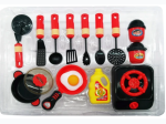 Kids Kitchen Pretend Cookware Playset w/ Utensils