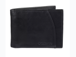 Men's Brand Name RFID Extra-Capacity Slimfold Wallet in Black