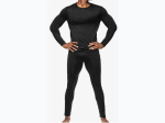 Men's Famous Maker 2 Piece Fleece Lined Baselayer in Black