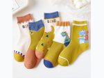 Toddler Boy Cartoon Dino Print Breathable Ankle Socks - 5 Pair Set