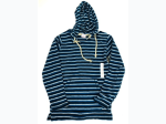 Women’s Striped French Terry Pullover Hoodie - Stripe Pattern & Shades of Color Will Vary