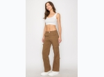 Women's Wide Leg Stretch Cotton Cargo Pant in Brown