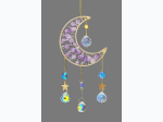 Large Amethyst Gemstone Moon Prism Suncatcher - 16"