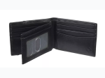 Men's Brand Name RFID Extra-Capacity Slimfold Wallet in Black