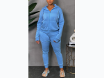 Women's Fleece Zip Down Hoodie Set - 4 Color Options