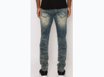 Men's Creased Denim Biker Jean