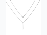 Women's Rhinestone Medallion & Bar Drop Layered Necklace - 2 Color Options