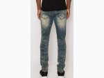 Men's Creased Biker Denim Jean - 2 Color Options